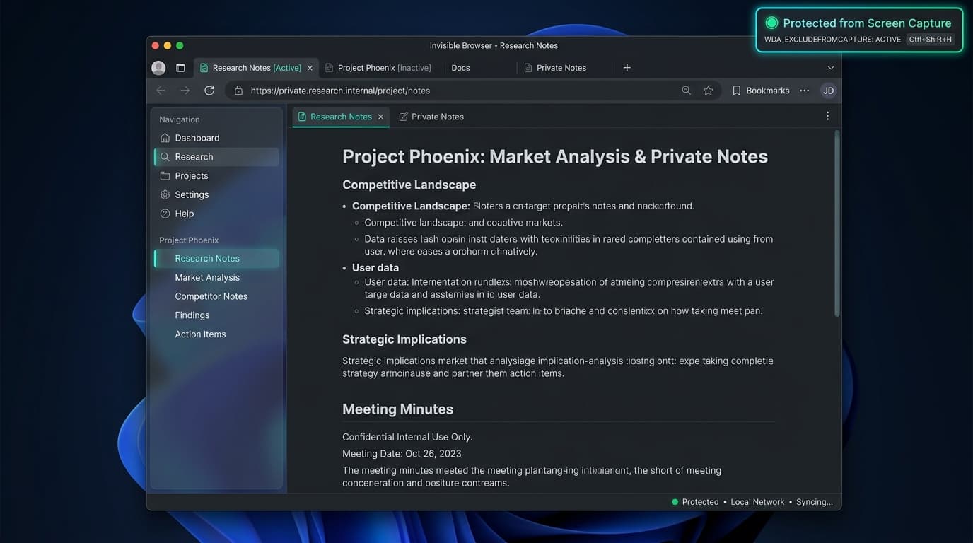 Invisible Browser Stealth Window Preview